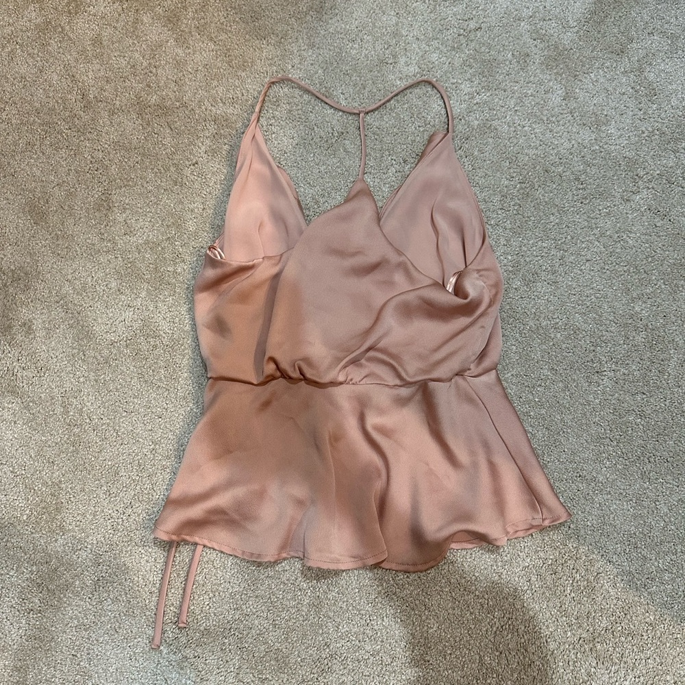 ASTR Satin Ruffle Tank - Picture 4 of 7